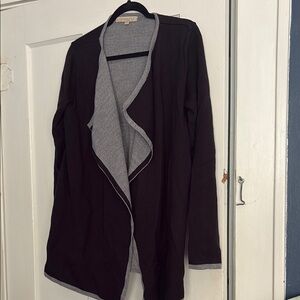 Christopher & Banks Black and Gray Knit Cardigan